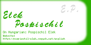 elek pospischil business card